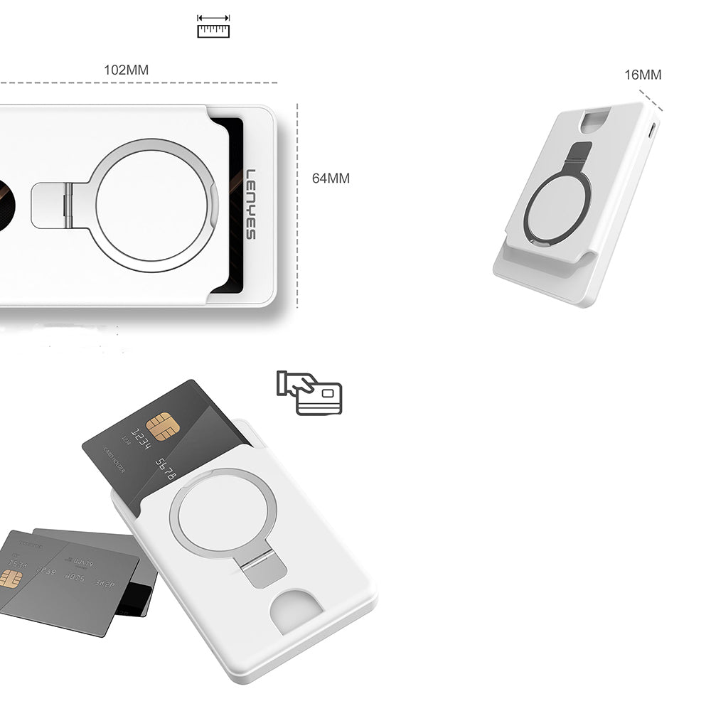 Lenyes PW0006D PD 20W Hızlı Şarj Özellikli Kartlıklı Standlı Wireless Powerbank 15W 5000mAh Beyaz