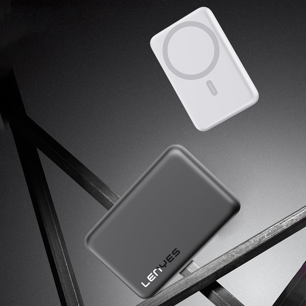 Lenyes PW139D PD 20W Ultra İnce Hızlı Şarj Özellikli Wireless Powerbank 15W 10000mAh Siyah