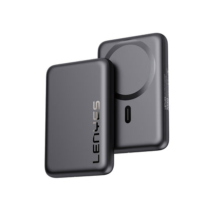 Lenyes PW139D PD 20W Ultra İnce Hızlı Şarj Özellikli Wireless Powerbank 15W 10000mAh Siyah