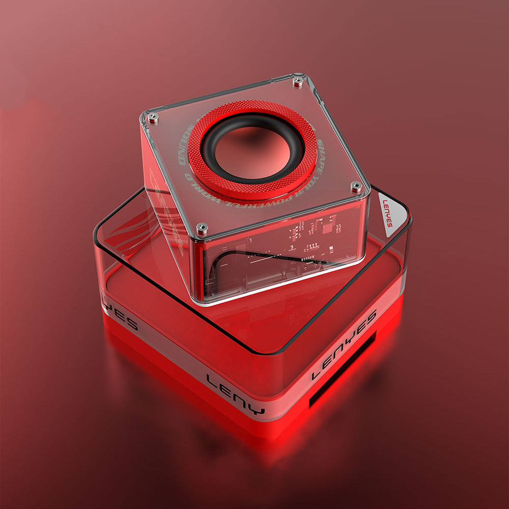 Lenyes S222 Mini TWS Kablosuz Bluetooth Hoparlör v5.3 5W Kırmızı