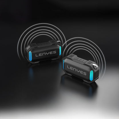 Lenyes S233 Ritme Duyarlı RGB Işıklı Taşınabilir Su Geçirmez TWS Bluetooth Hoparlör Siyah