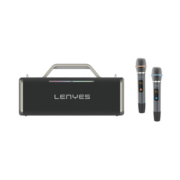 Lenyes S838 RGB Işıklı Taşınabilir Çift Mikrofonlu TWS Bluetooth Speaker Hoparlör v5.0 Siyah