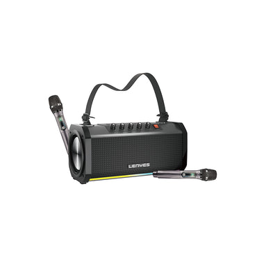 Lenyes S863 RGB LED Light Microphone TWS Bluetooth Speaker v5.3 Black 