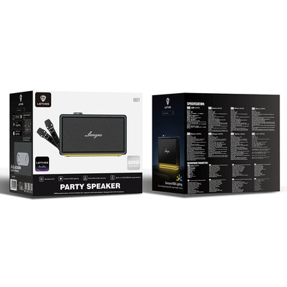 Lenyes S877 Serisi RGB Işıklı Taşınabilir Su Geçirmez Çift Mikrofonlu TWS Bluetooth Hoparlör Speaker v5.3 200W