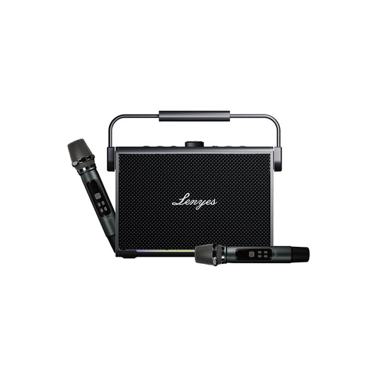 Lenyes Titan 2 Serisi RGB Işıklı Çİft Mikrofonlu Taşınabilir TWS Bluetooth Speaker Hoparlör v5.3 5000mAh Siyah