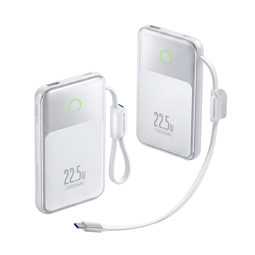 Movespeed MSP19 Pro Dijital LED Göstergeli Type-C Kablolu Powerbank 22.5W 10.000mAh