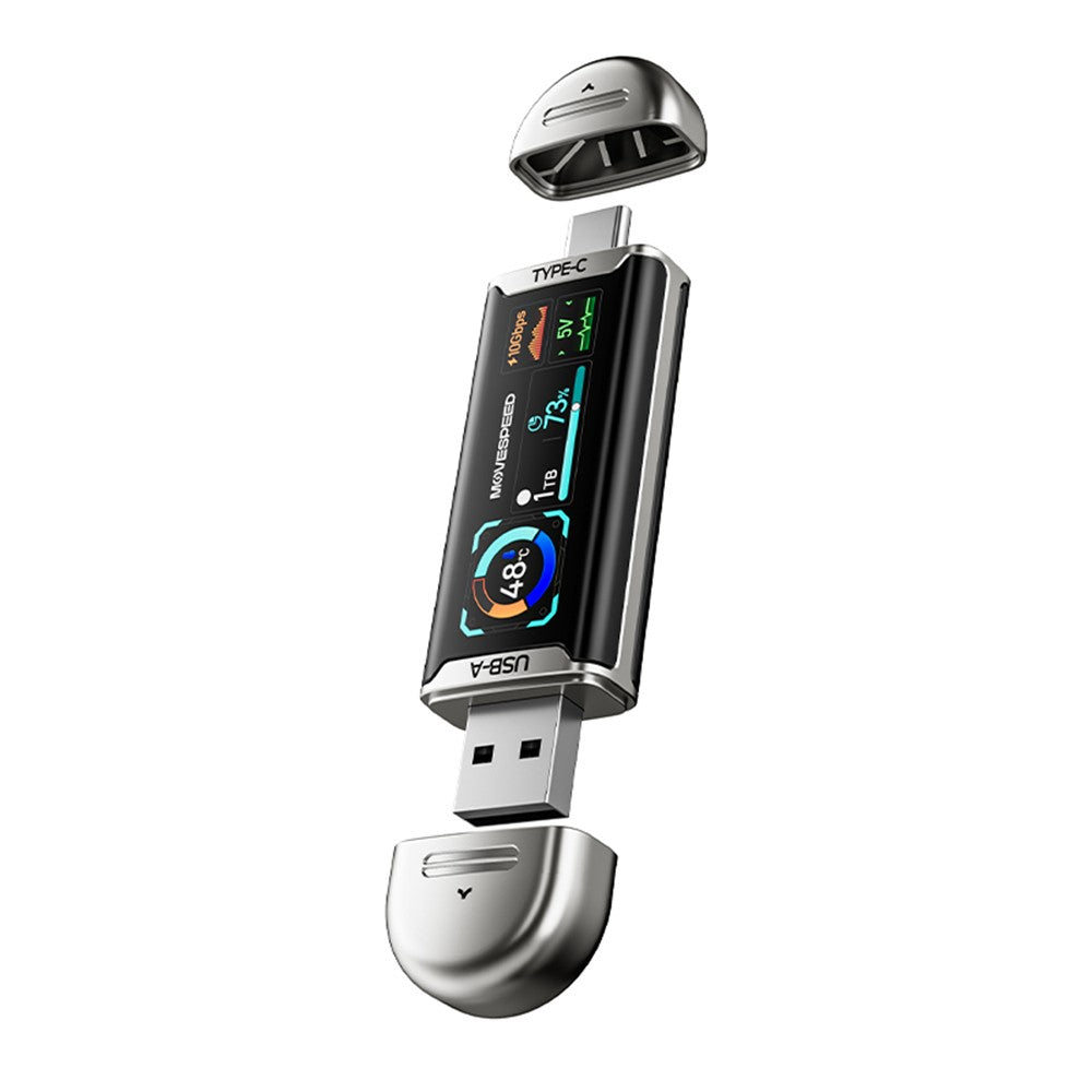 Movespeed MSSU10 LCD Ekranlı 4K ProRes Dual USB-A+Type-C Bağlantılı PSSD Flash Disk 512GB 10Gbps
