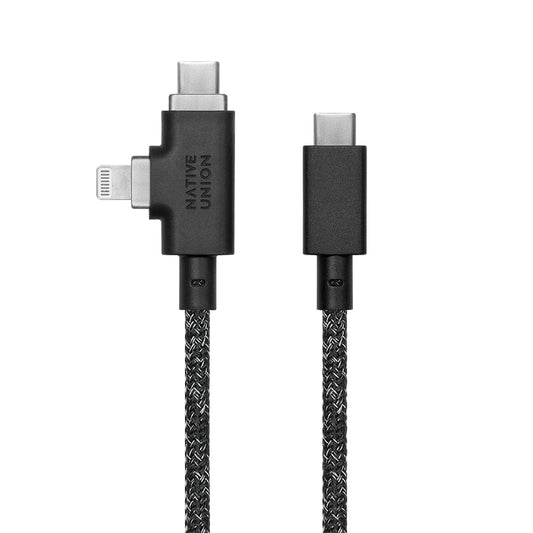 Native Union Belt Serisi Duo Pro Type-C to Type-C - Lightning Şarj Kablosu 240W 2.4M