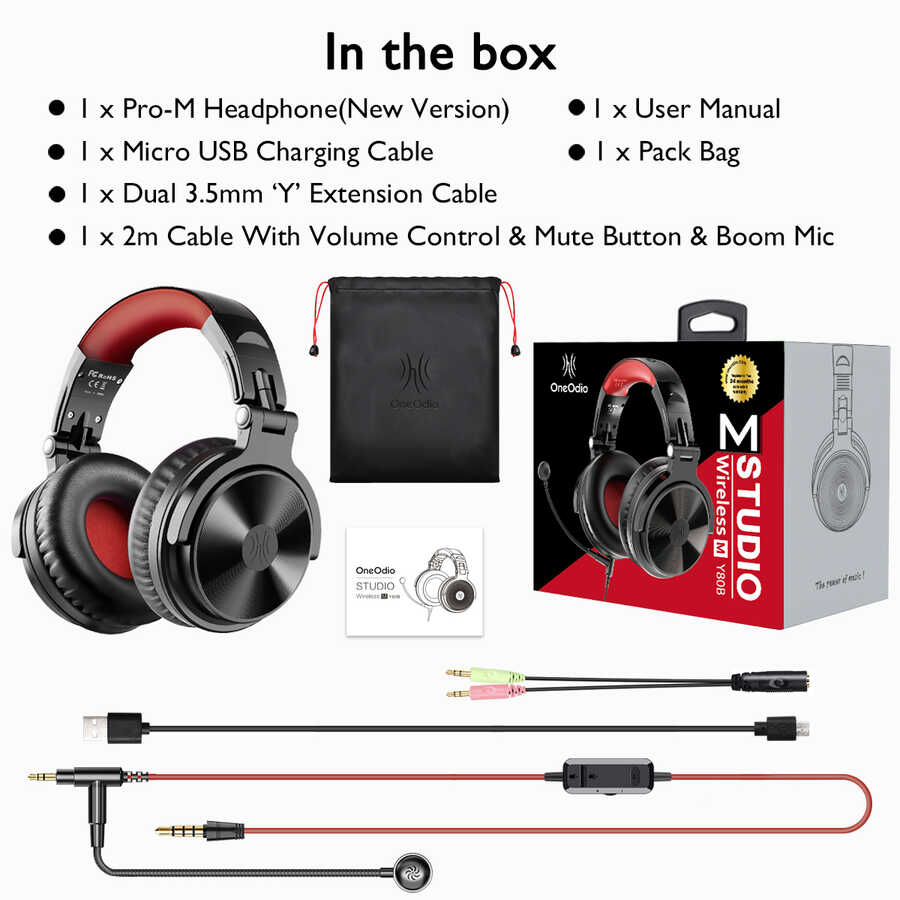 Oneodio Pro M Bluetooth Kulaklık Siyah
