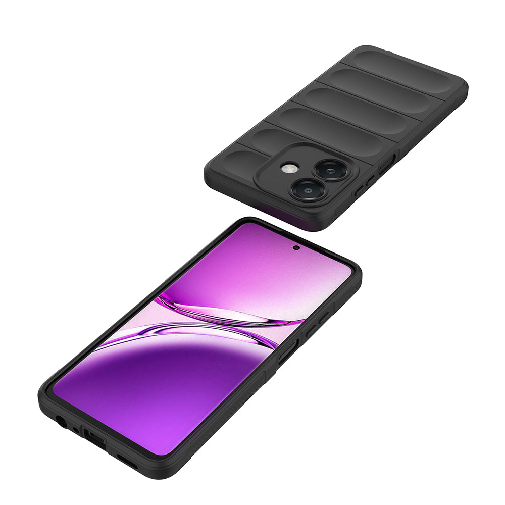 Oppo A3 Kılıf Esnek TPU Oyuklu Arka Yüzey Tasarımlı Zore Etnik Silikon Kapak Lacivert