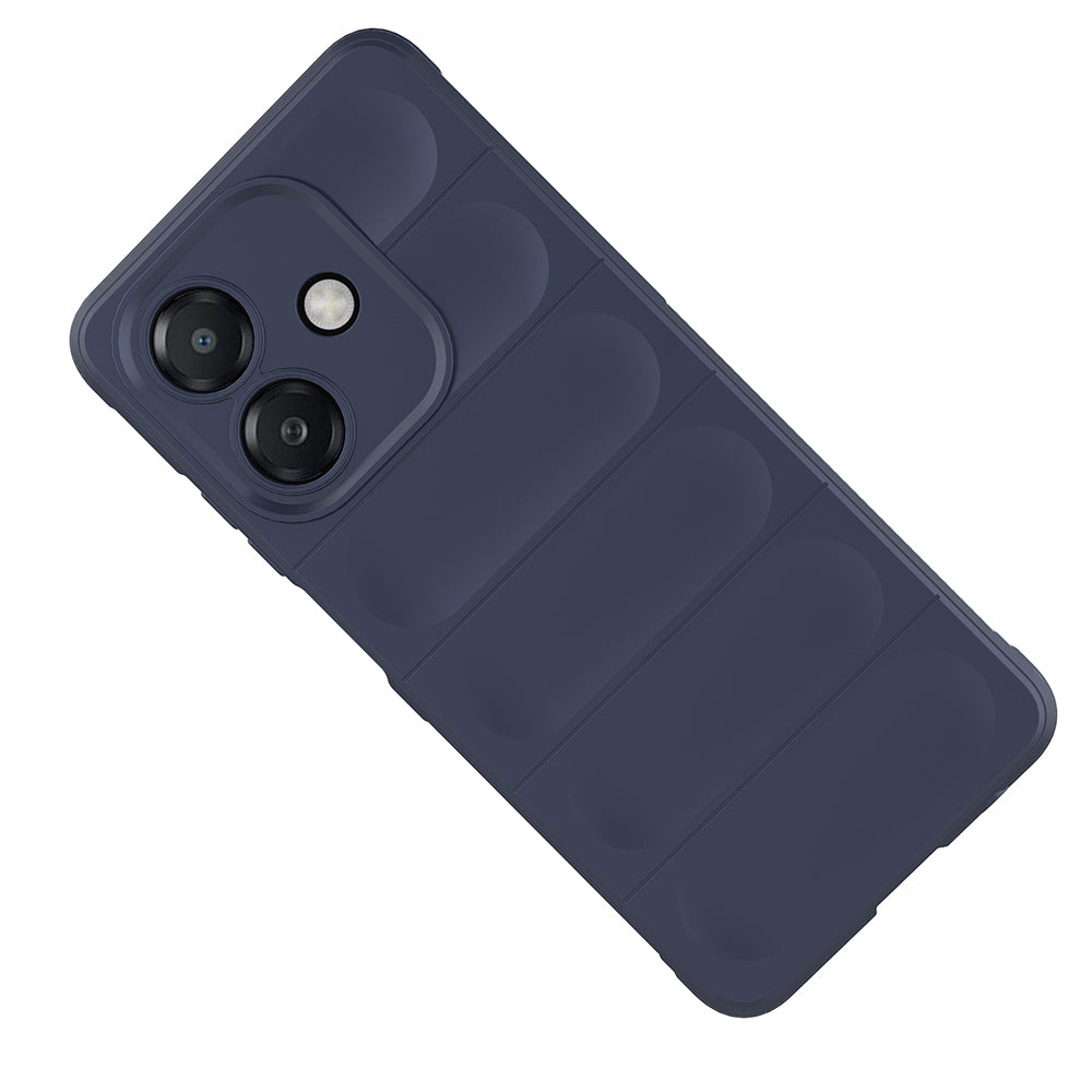 Oppo A3 Kılıf Esnek TPU Oyuklu Arka Yüzey Tasarımlı Zore Etnik Silikon Kapak Lacivert