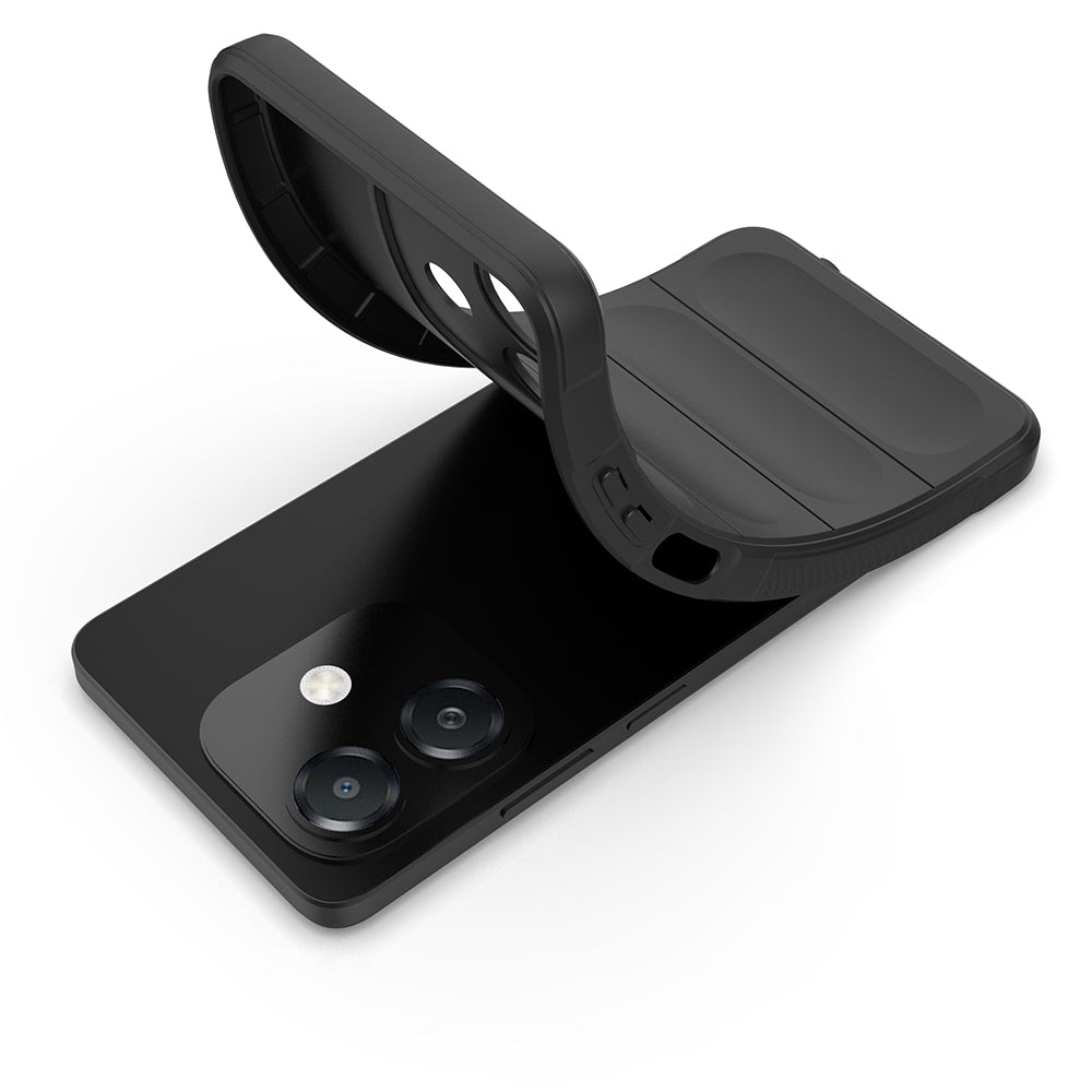 Oppo A3 Kılıf Esnek TPU Oyuklu Arka Yüzey Tasarımlı Zore Etnik Silikon Kapak Lacivert