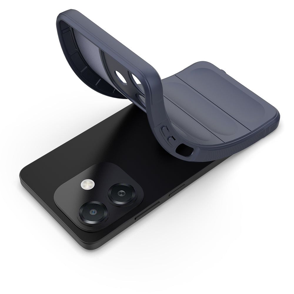 Oppo A3 Kılıf Esnek TPU Oyuklu Arka Yüzey Tasarımlı Zore Etnik Silikon Kapak Koyu Yeşil