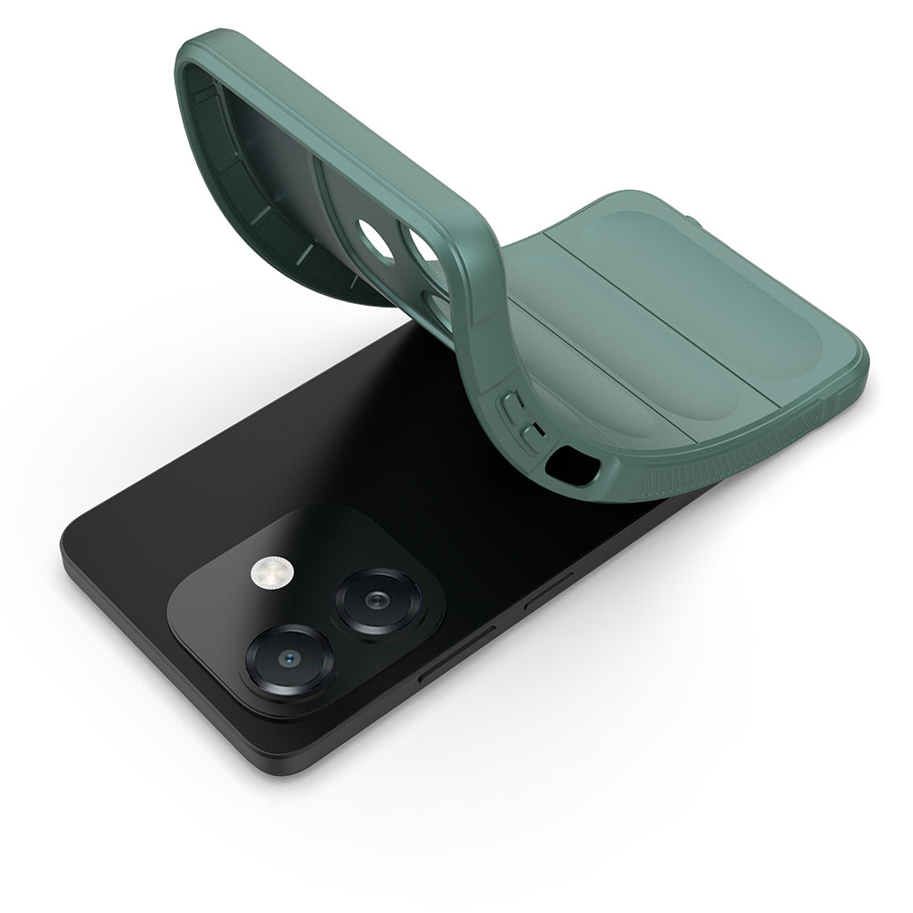 Oppo A3 Kılıf Esnek TPU Oyuklu Arka Yüzey Tasarımlı Zore Etnik Silikon Kapak Lacivert