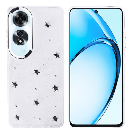 Oppo A60 Kılıf Airbag Tasarımlı Simli Şeffaf Zore Kutup Kapak Yıldız