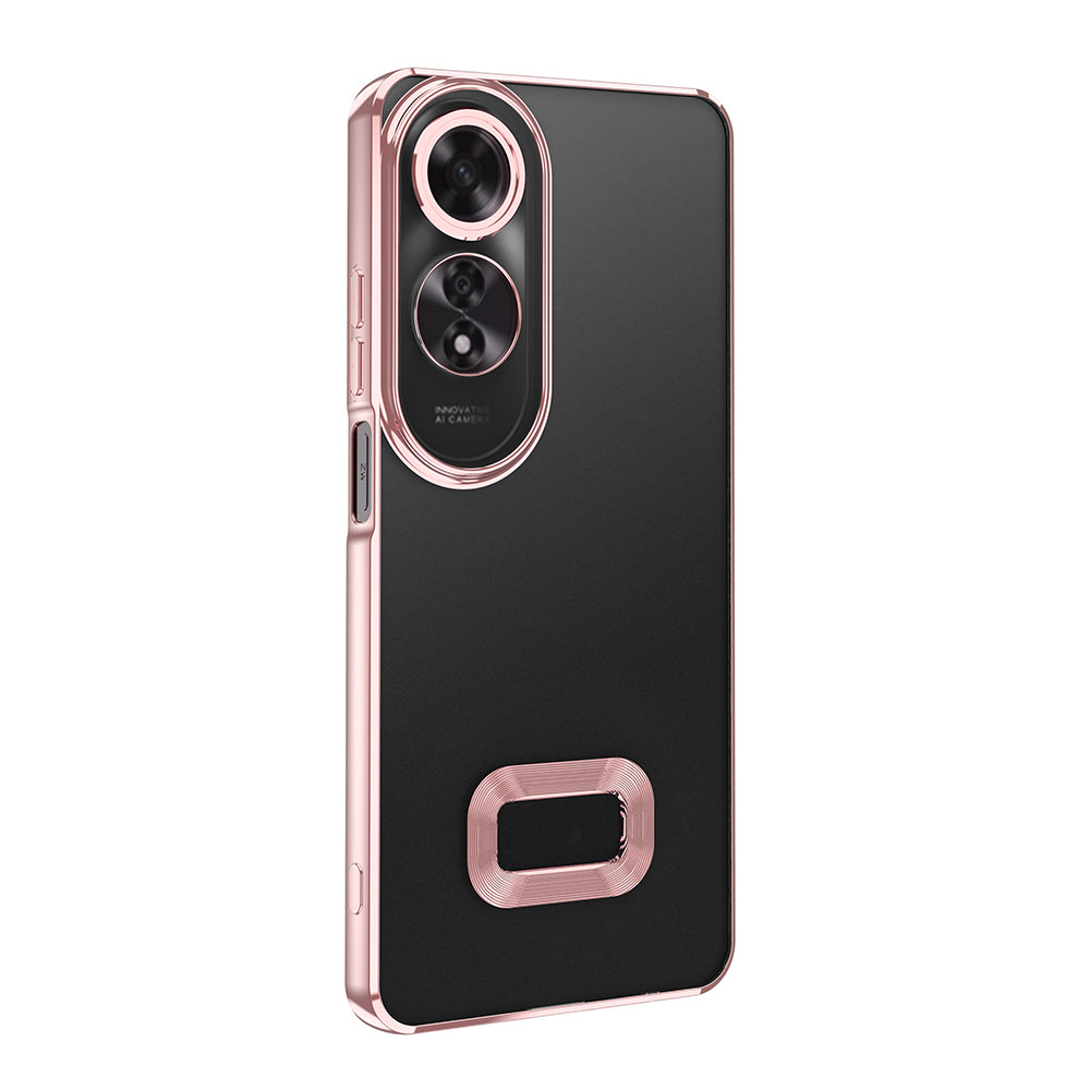 Oppo A60 Kılıf Kamera Korumalı Logo Gösteren Zore Omega Kapak Siyah