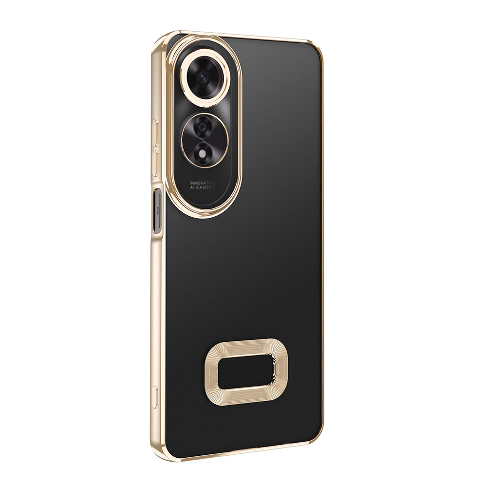 Oppo A60 Kılıf Kamera Korumalı Logo Gösteren Zore Omega Kapak Gümüş