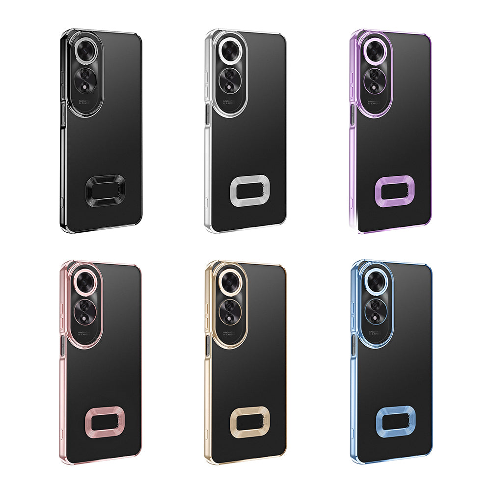 Oppo A60 Kılıf Kamera Korumalı Logo Gösteren Zore Omega Kapak Sierra Mavi