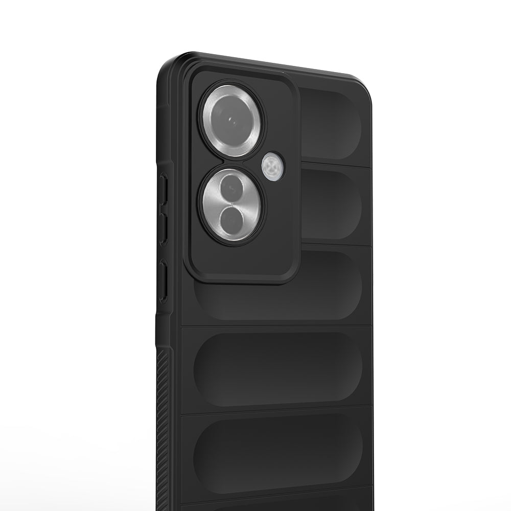 Oppo Reno 11F 5G Case Flexible TPU Hollow Back Surface Design Zore Ethnic Silicone Cover Black