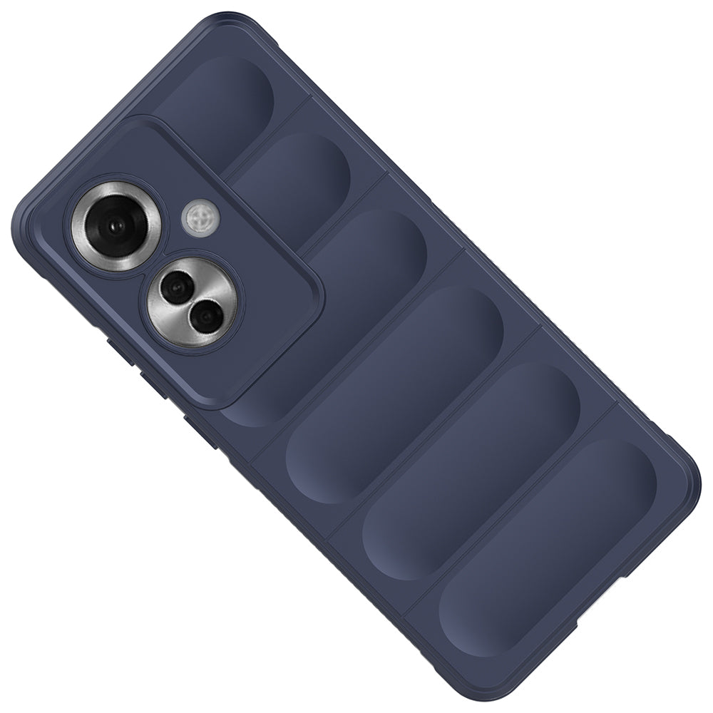 Oppo Reno 11F 5G Case Flexible TPU Hollow Back Surface Design Zore Ethnic Silicone Cover Dark Green