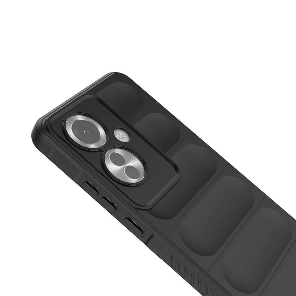 Oppo Reno 11F 5G Case Flexible TPU Hollow Back Surface Design Zore Ethnic Silicone Cover Dark Green