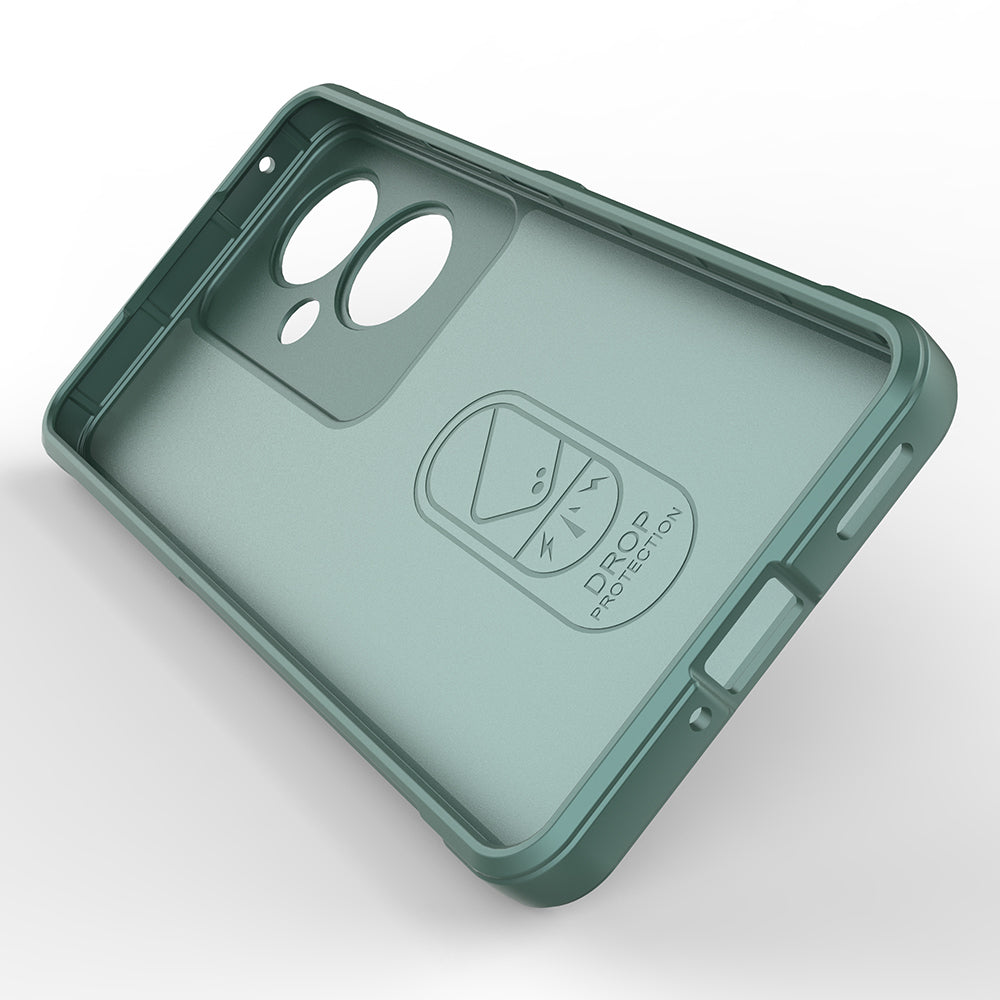 Oppo Reno 11F 5G Case Flexible TPU Hollow Back Surface Design Zore Ethnic Silicone Cover Dark Green