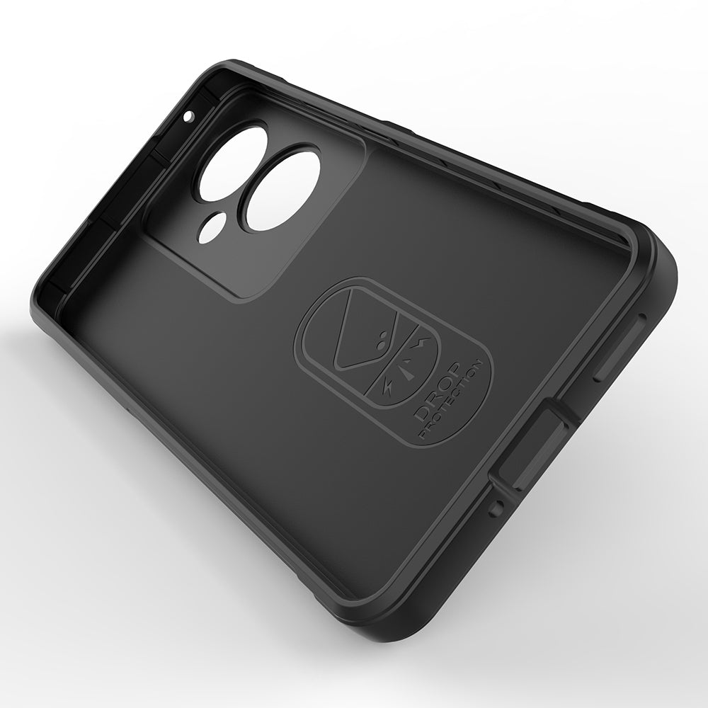 Oppo Reno 11F 5G Case Flexible TPU Hollow Back Surface Design Zore Ethnic Silicone Cover Black