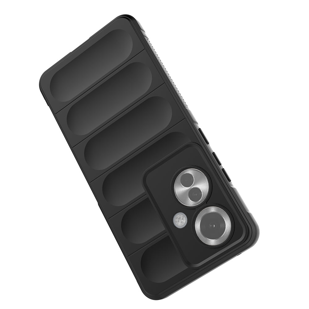 Oppo Reno 11F 5G Case Flexible TPU Hollow Back Surface Design Zore Ethnic Silicone Cover Black