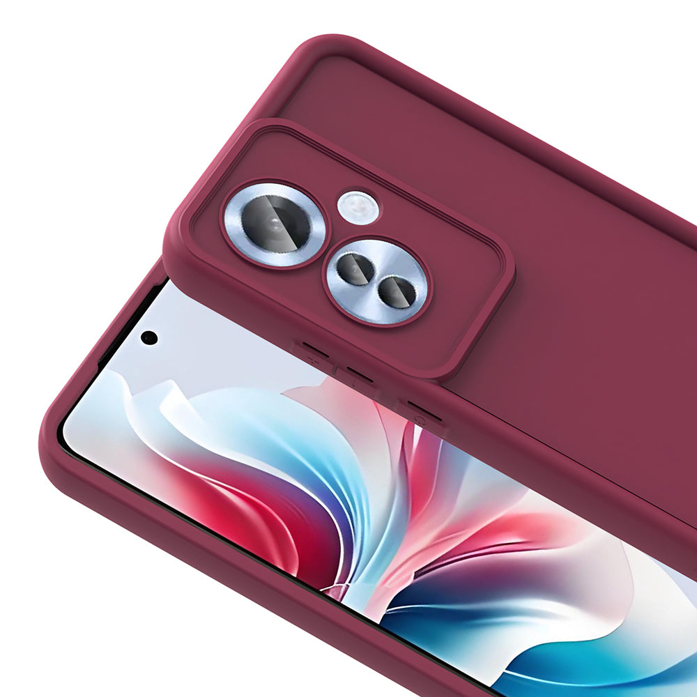 Oppo Reno 11F Case Camera Protection Zore Pineapple Cover Plum