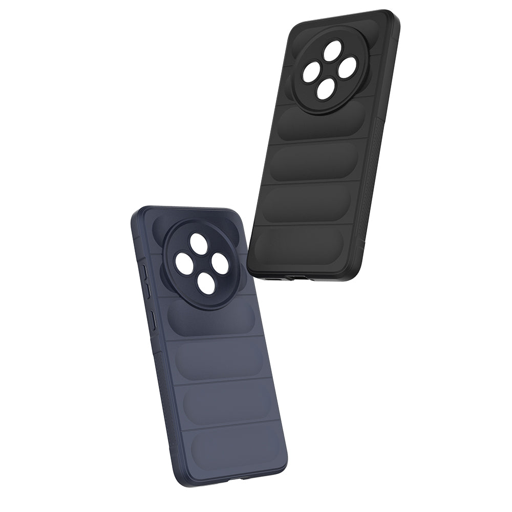 Oppo Reno 11FS Case Flexible TPU Hollow Back Surface Design Zore Ethnic Silicone Cover Navy Blue