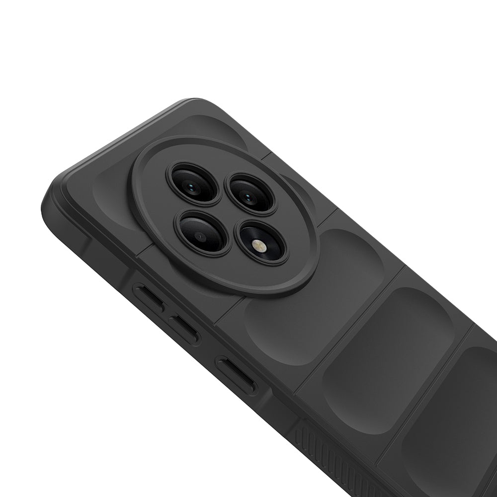 Oppo Reno 11FS Case Flexible TPU Hollow Back Surface Design Zore Ethnic Silicone Cover Black 