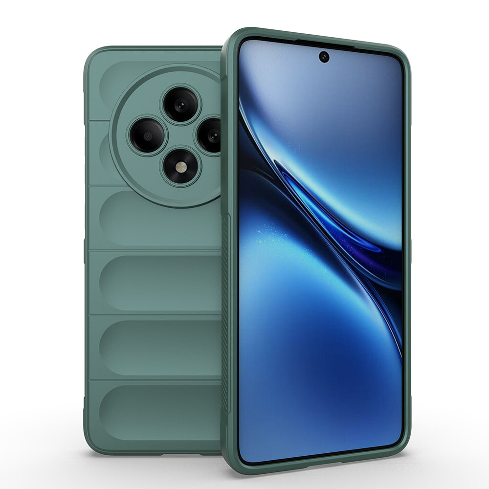 Oppo Reno 11FS Case Flexible TPU Hollow Back Surface Design Zore Ethnic Silicone Cover Dark Green 