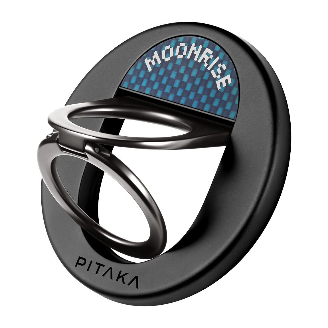 Pitaka Aramid Fiber Sunset Moonrise Serisi Moonrise MagEZ Grip 3 Magnetik Ring Stand Telefon Tutucu Mavi