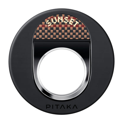 Pitaka Aramid Fiber Sunset Moonrise Serisi Sunset MagEZ Grip 3 Magnetik Ring Stand Telefon Tutucu Kahverengi