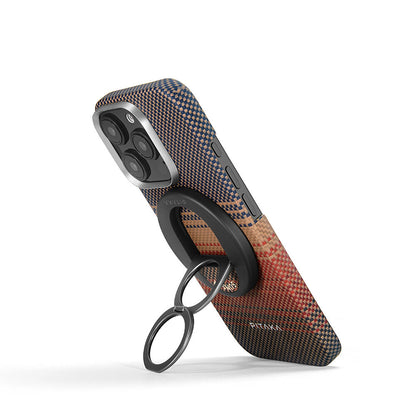 Pitaka Aramid Fiber Sunset Moonrise Serisi Sunset MagEZ Grip 3 Magnetik Ring Stand Telefon Tutucu Kahverengi