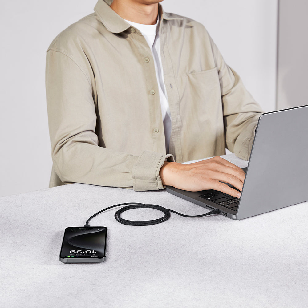 Pitaka Flex Braided Örgülü Tasarımlı Type-C to Type-C PD Data ve Şarj Kablosu 60W 1.2M Beyaz