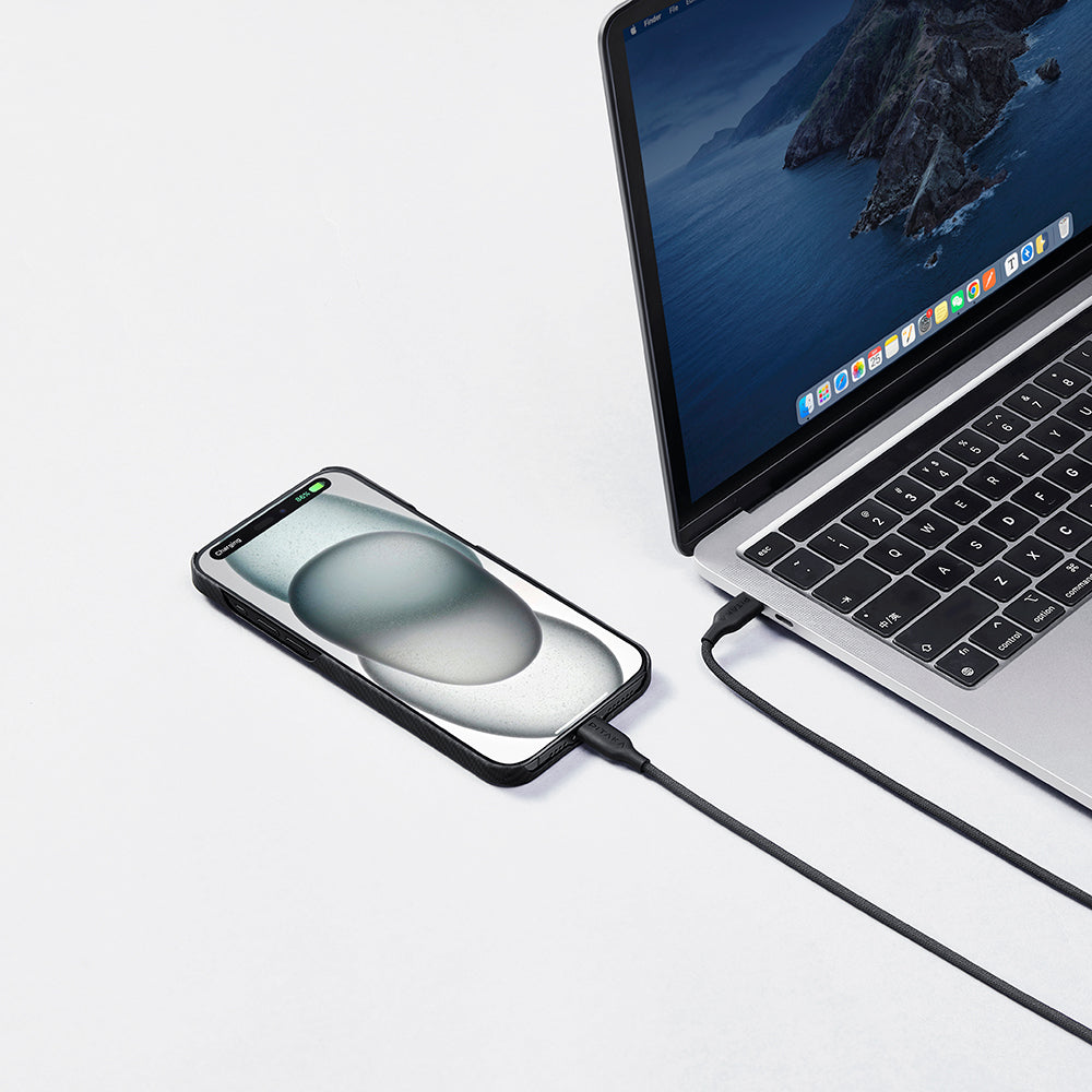 Pitaka Flex Braided Örgülü Tasarımlı Type-C to Type-C PD Data ve Şarj Kablosu 60W 1.2M Siyah