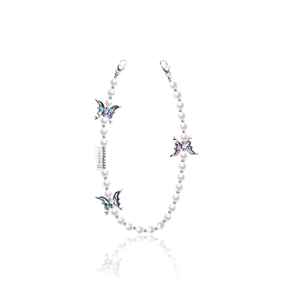 Pynana Gauzy Dream Serisi Çok Fonksiyonlu İnci Taşlı Telefon Boyun Askı İpi Pembe