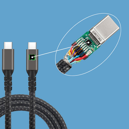 Qgeem 2.Jenerasyon Type-C to Type-C USB3.2 PD Data Kablosu 100W 20Gbps 4K@60Hz 3 Metre Siyah