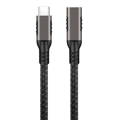 Qgeem Extension USB3.2 Type-C PD Uzatma Kablosu 100W 20Gbps 4K@60Hz 3 Metre Siyah
