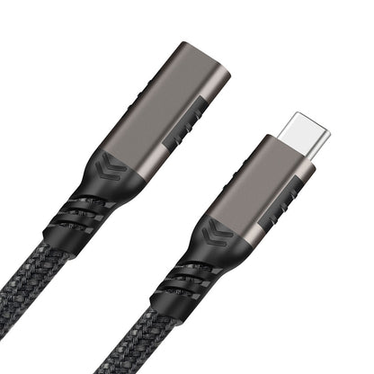 Qgeem Extension USB3.2 Type-C PD Uzatma Kablosu 100W 20Gbps 4K@60Hz 3 Metre Siyah