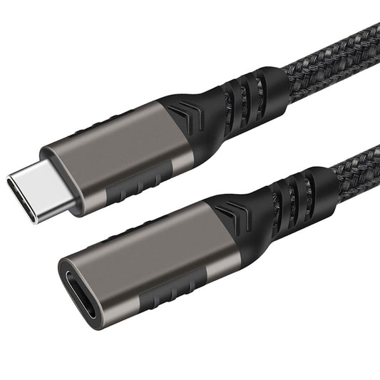 Qgeem Extension USB3.2 Type-C PD Uzatma Kablosu 100W 20Gbps 4K@60Hz 3 Metre Siyah