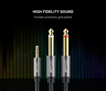 Qgeem QG-AU01 3.5mm To 6.35mm Aux Audio Kablo 1M Siyah