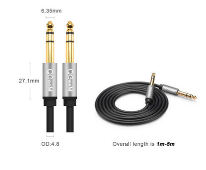 Qgeem QG-AU03 6.35mm Aux Audio Kablo 2M Siyah