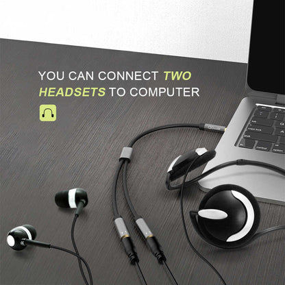 Qgeem QG-AU08 3.5mm Çoğaltıcı Audio Kablo Siyah