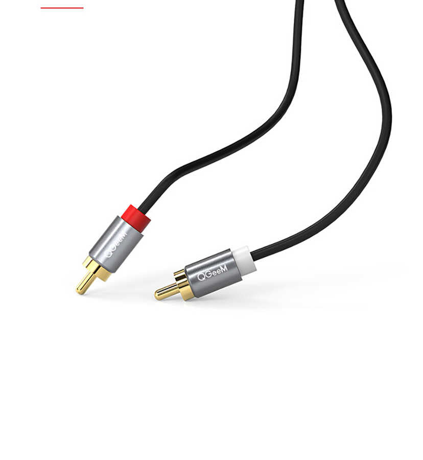 Qgeem QG-AU09 3.5mm To RCA Aux Audio Kablo 1.5M Siyah