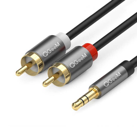 Qgeem QG-AU09 3.5mm To RCA Aux Audio Kablo 5M Siyah