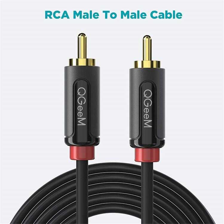 Qgeem QG-AU11 RCA Aux Audio Kablo 1.83M Siyah