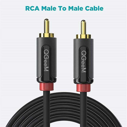 Qgeem QG-AU11 RCA Aux Audio Kablo 3.05M Siyah