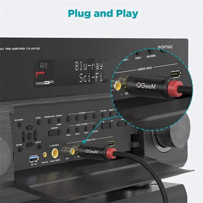 Qgeem QG-AU11 RCA Aux Audio Kablo 3.05M Siyah
